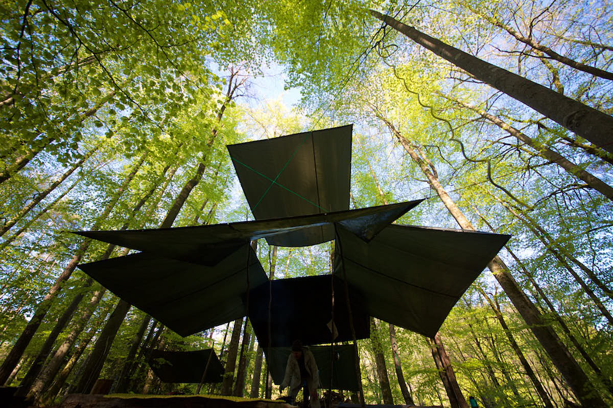 Gruppencamp mit Planen