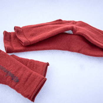 Merino-Set: Socken und Handgelenkswärmer – rostrot